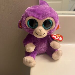 Ty beanie boos purple Monkey GRAPES NWT